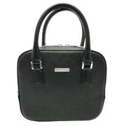 Pre-owned Leather handbags Burberry Vintage , Black , Dames