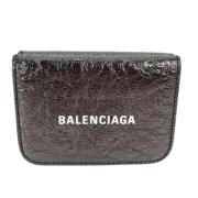 Pre-owned Leather wallets Balenciaga Vintage , Gray , Dames