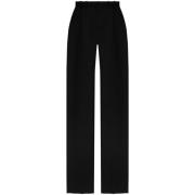 Zwarte Wol Straight Leg Broek Saint Laurent , Black , Dames