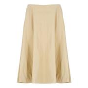 Beige Katoenen Rok met Zijzakken Khaite , Beige , Dames