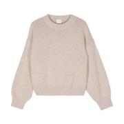 Beige Wol Crewneck Jumper Alysi , Beige , Dames