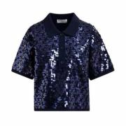 Navy Paillet Polo Glitz Evening Blue Essentiel Antwerp , Blue , Dames