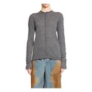 Grijze Longsleeve Top met Gerolde Details UMA Wang , Gray , Dames