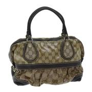 Pre-owned Coated canvas handbags Gucci Vintage , Beige , Dames