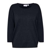 Night Sky R-Neck Pullover Trui Saint Tropez , Black , Dames