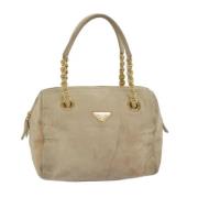 Pre-owned Suede handbags Prada Vintage , Beige , Dames