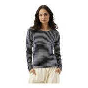 Gestreept T-shirt met lange mouwen Navy IN Front , Multicolor , Dames