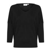 V-hals Gebreide Pullover Lichtgewicht Kwaliteit Saint Tropez , Black ,...