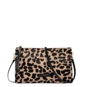 Micro-Leo Clutch met rits en leren schouderband Gianni Chiarini , Mult...