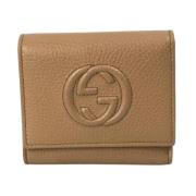 Pre-owned Leather wallets Gucci Vintage , Beige , Dames