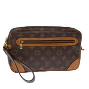 Pre-owned Canvas clutches Louis Vuitton Vintage , Brown , Dames