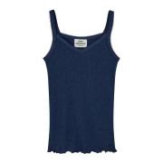 Navy Pointella Trille Top T-Shirt Mads Nørgaard , Blue , Dames