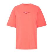 Sportieve Tee Blouse met Logo Ball , Pink , Dames