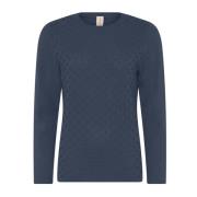 Gestippelde Structuur Pullover Blouse Indigo Skovhuus , Blue , Dames