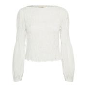 Vrouwelijke Smock Blouse Snow White Cream , White , Dames