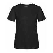 Zwarte Dames Tee Top met Slim Motief Bruuns Bazaar , Black , Dames