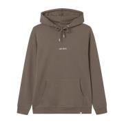 Logo Print Hoodie Les Deux , Brown , Heren