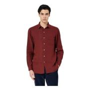 Jacquard Katoenen Ruimvallend Shirt Massimo Alba , Red , Heren