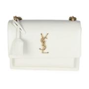 Pre-owned Leather shoulder-bags Yves Saint Laurent Vintage , White , D...