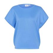 Ontspannen Silhouet Gebreide Trui Provence Saint Tropez , Blue , Dames