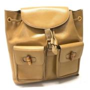 Pre-owned Leather gucci-bags Gucci Vintage , Beige , Dames