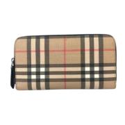 Pre-owned Leather wallets Burberry Vintage , Beige , Dames