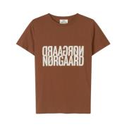 Cool Logo Print Trenda T-Shirt Bruin Mads Nørgaard , Brown , Dames