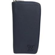 Pre-owned Leather wallets Louis Vuitton Vintage , Blue , Dames