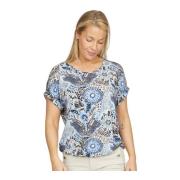 Blauwe Brynja.Hs24 Blouse met Print 2-Biz , Multicolor , Dames