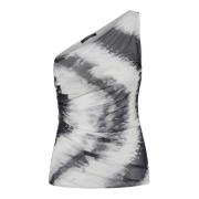 Mesh One-Shoulder Tie-Dye Top Bruuns Bazaar , Multicolor , Dames