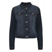 Denim Jack Cream , Blue , Dames