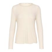 Mesh Blouse met stippenpatroon Cream , Beige , Dames