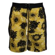 Gele Blokprint Zwemshorts Dsquared2 , Yellow , Heren