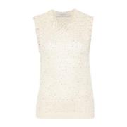 Paillet Tank Top Golden Goose , Beige , Dames