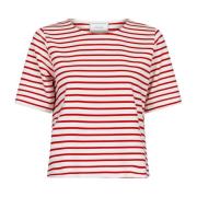 Gestreept T-shirt Soanie Rood Neo Noir , Red , Dames