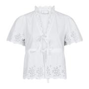 Witte Borduurblouse - Satsi Neo Noir , White , Dames