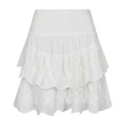 Geborduurde Ruffle Rok Off White Neo Noir , White , Dames