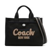 Geborduurd Logo Canvas Cargo Tote Tas Coach , Black , Dames