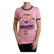 Roze Jaar van het Varken Katoenen T-shirt Dolce & Gabbana , Pink , Dam...