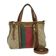 Pre-owned Canvas handbags Gucci Vintage , Beige , Dames