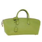 Pre-owned Leather handbags Louis Vuitton Vintage , Green , Dames