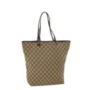 Pre-owned Canvas totes Gucci Vintage , Beige , Dames