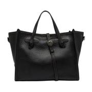 Miss Marcella Leren Tote Tas Gianni Chiarini , Black , Dames