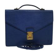 Pre-owned Leather briefcases Louis Vuitton Vintage , Blue , Dames