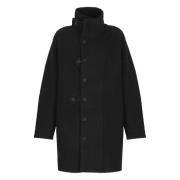 Zwarte wollen jas voor mannen Yohji Yamamoto , Black , Heren