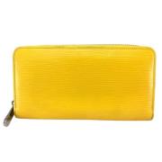 Pre-owned Leather wallets Louis Vuitton Vintage , Yellow , Dames