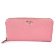 Pre-owned Leather wallets Prada Vintage , Pink , Dames