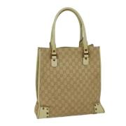 Pre-owned Canvas totes Gucci Vintage , Beige , Dames