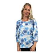 Bloemenprint Blouse Sammy.Sp24 Blauw 2-Biz , Multicolor , Dames