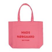 Shopper Tas met Handtekening Print Mads Nørgaard , Pink , Dames